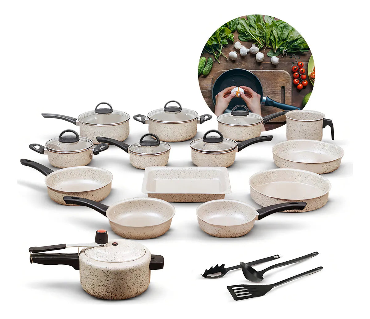 Conjunto de Panelas Imperial 17 Peças Antiaderente