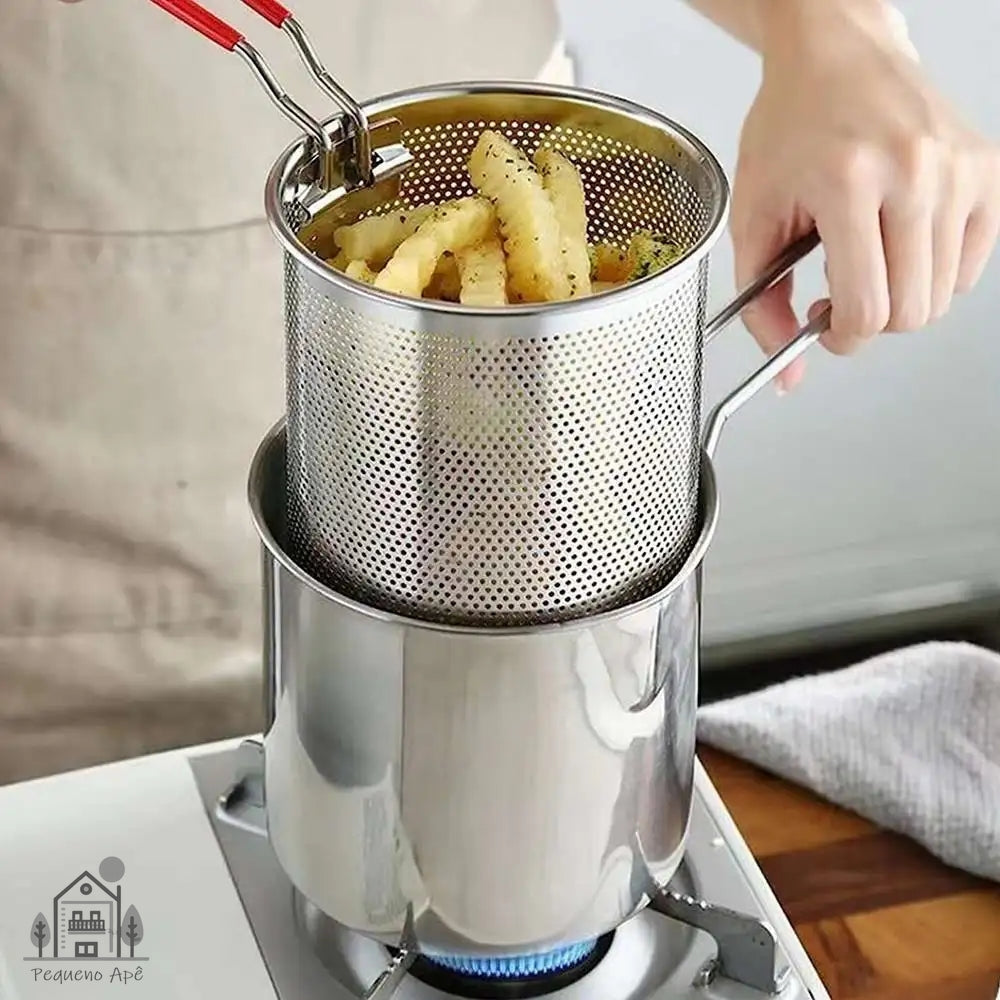 Fritadeira de Aço com Filtro INOX + Brinde