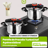 [Compre 1 e Leve 2] Panelas de Pressão TurboChef Aço Inoxidável - Á Prova de Explosões