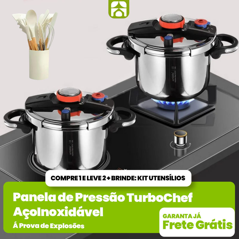 [Compre 1 e Leve 2] Panelas de Pressão TurboChef Aço Inoxidável - Á Prova de Explosões