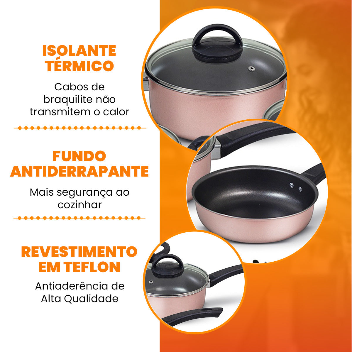 Jogo de Panelas Antiaderente 10 Peças