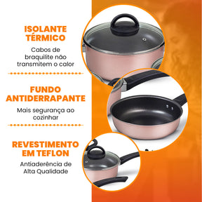 Jogo de Panelas Antiaderente 10 Peças