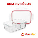 Kit com 15 Potes Herméticos de Vidro + 10 Copos de Vidro Aruba de Brinde