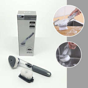 SUPERCLEAN® 03 EM 01 - ESCOVA + DISPENSER + RASPADOR PARA LIMPEZA FORTE E FACILIDADE EM SUA ROTINA